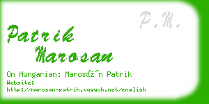 patrik marosan business card